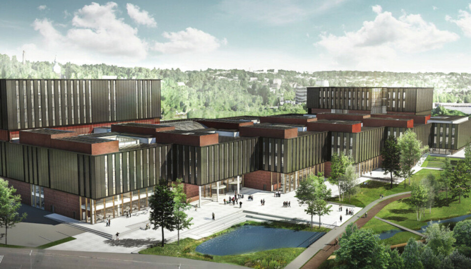 SENTRALT: Livsvitenskapsbygget vil spille en sentral rolle i utviklingen av Norges første innovasjonsdistrikt, Oslo Science City (OSC). Etablering av farmasøytisk industri i området står sentralt i strategien til OSC, skriver innleggsforfatterne. Tegning: Ratio arkitekter as