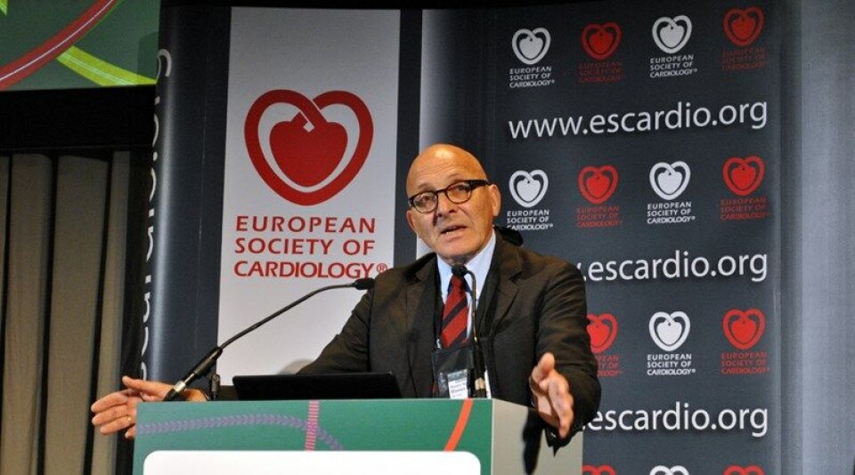 ENDRET IKKE RETNINGSLINJENE: Professor Kaare Harald Bønaa presenterte Norstent-funnene på ESC i 2016. – En honnør til norsk kardiologi, sa han da. Nye retningslinjer går på tvers av funnene i studien. Arkivfoto: Anne Grete Storvik Foto: