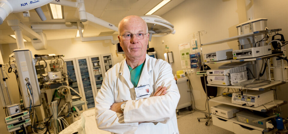 OFFENTLIG ANSVAR: – Det er en stor slagside mot basalmedisinske tema. Jeg mener at basalforskning i større grad bør være et offentlig anliggende, sier professor og kirurg Jon Arne Søreid Foto: Espen Mills