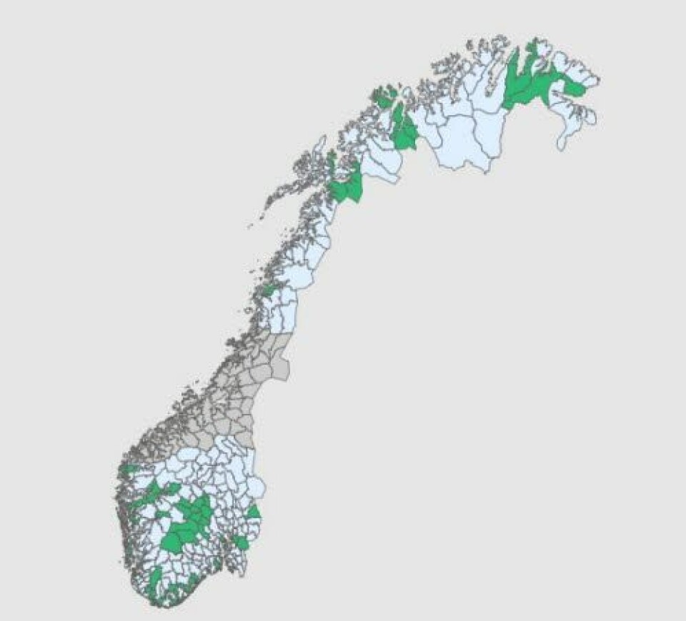 Folketallet i kommunene som har signert representerer 18,46 prosent av befolkningen. Illustrasjon: Skjermdump KS Folketallet i kommunene som har signert representerer 18,46 prosent av befolkningen. Illustrasjon: Skjermdump KS