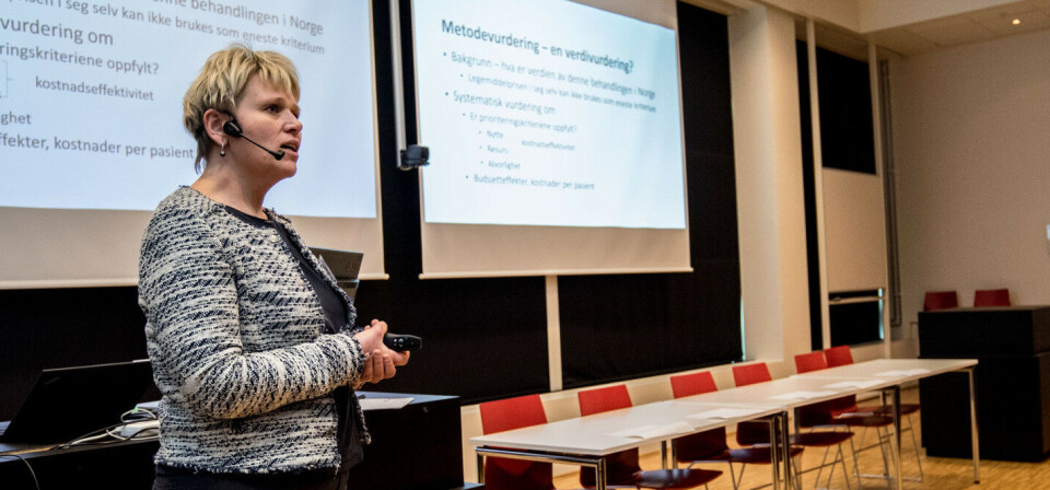 KREVENDE: – Ved persontilpasset legemiddelbehandling er det krevende å verdivurdere. Og dessverre gir det Beslutningsforum utfordringer ved at de må gjøre tøffere prioriteringer, mener enhetsleder Kristin Svanqvist i Legemiddelverket. Foto: Vidar Sandnes Foto: