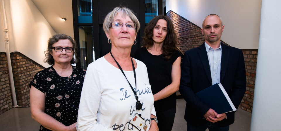 I DOBBELTROLLE: – Helsedirektoratet kan ikke være den som samler inn denne typen data om kvalitet – fordi direktoratet er medansvarlig part i dette, sier f.v. Ingeborg Strømseng Sjetne, Unni Krogstad, Hilde Hestad Iversen, og Andrew Garratt. Foto: Vidar Sandnes