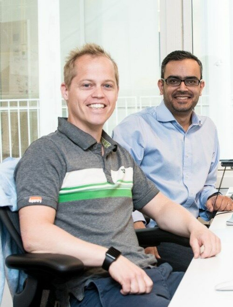 PILOTPROSJEKT: Rodney Boot og Gautam Chandna i TikkTalk samarbeider med Helse-Norge. Foto: Vidar Sandnes