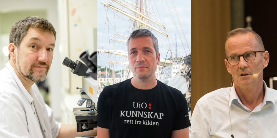 FØLGER NØYE MED: Gunnar Skov Simonsen ved Universitetssykehuset i Nord-Norge, Ernst Kristian Rodland ved seksjon for resistens og infeksjonsforebygging i Folkehelseinstituttet og Dag Berild ved Universitetet i Oslo følger alle nøye med på om antibiotikaresistens kan påvikre antall Covid-19-dødsfall. Foto: montajse FØLGER NØYE MED: Gunnar Skov Simonsen ved Universitetssykehuset i Nord-Norge, Ernst Kristian Rodland ved seksjon for resistens og infeksjonsforebygging i Folkehelseinstituttet og Dag Berild ved Universitetet i Oslo følger alle nøye med på om antibiotikaresistens kan påvikre antall Covid-19-dødsfall. Foto: montajse