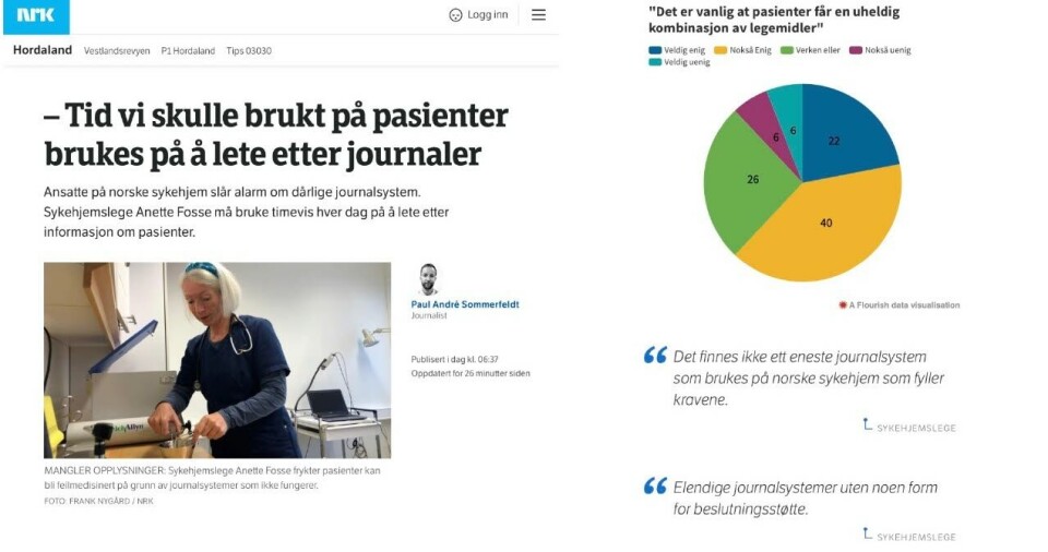 – Det er ikke ulovlig å klippe og lime, men i denne sammenhengen fremstår dette som et rent salgsframstøt, sier Anette Fosse. I presentasjonen KS sender ut til kommunene om intensjonserklæringen for Akson, har de limt inn en faksimile fra et intervju hun gjorde med NRK i september i fjor. Foto: Skjermdump KS-brosjyre – Det er ikke ulovlig å klippe og lime, men i denne sammenhengen fremstår dette som et rent salgsframstøt, sier Anette Fosse. I presentasjonen KS sender ut til kommunene om intensjonserklæringen for Akson, har de limt inn en faksimile fra et intervju hun gjorde med NRK i september i fjor. Foto: Skjermdump KS-brosjyre