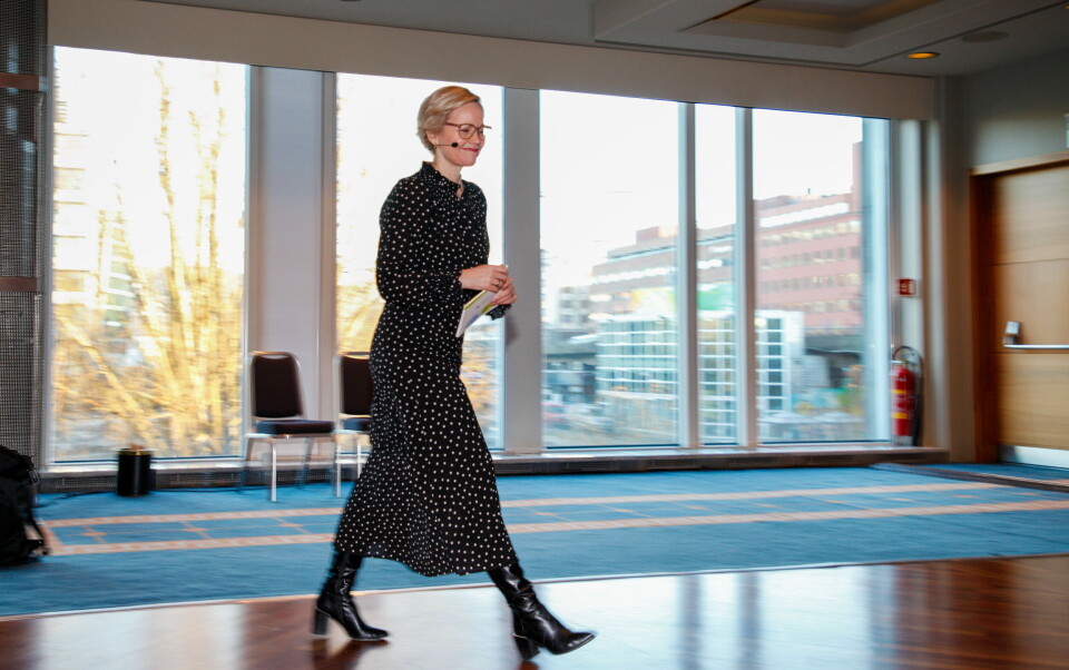 KREVENDE: – Jeg må være ærlig på at det er en krevende økonomisk situasjon vi står i nå, sa helse- og omsorgsminister Ingvild Kjerkol torsdag. Foto: Tone Herregården