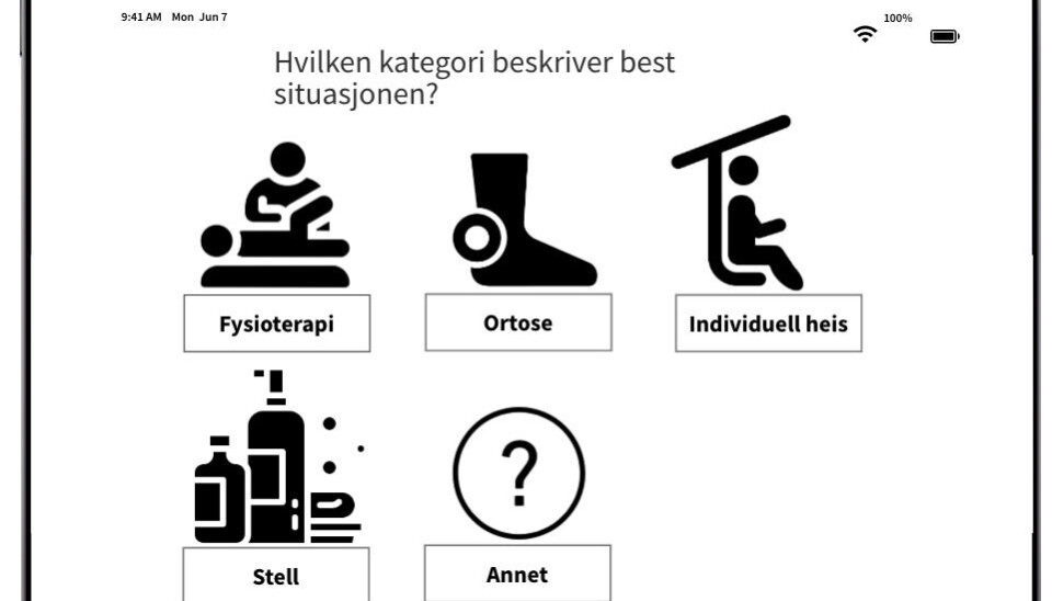 DIGITAL LØSNING: Stipendiat Kildal og kollegene har laget et program slik at helsepersonell kan bruke et nettbrett for registrering av situasjonsdata ved pulsøkning.