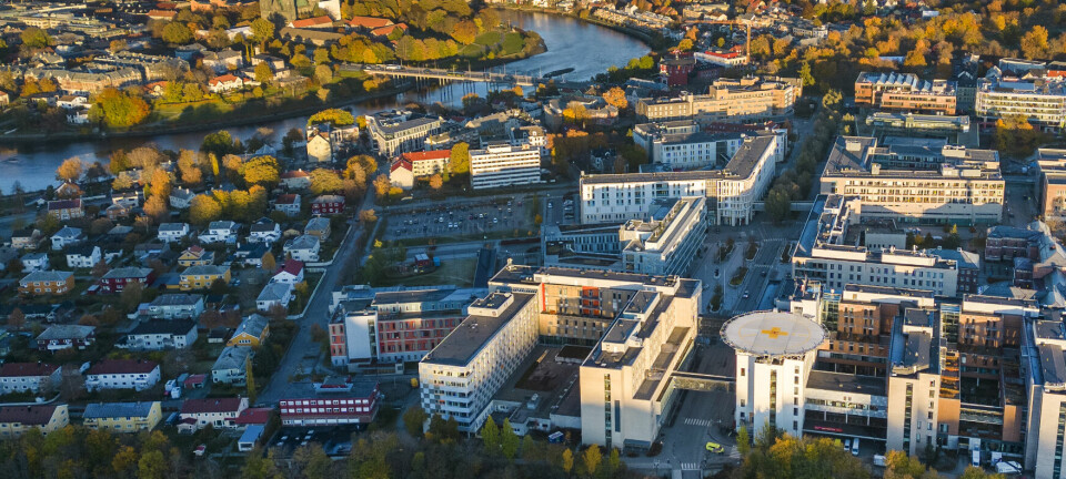 Trondheim 20231026. 
St. Olavs hospital, Universitetssykehuset i Trondheim. Dronefoto
Foto: Gorm Kallestad / NTB