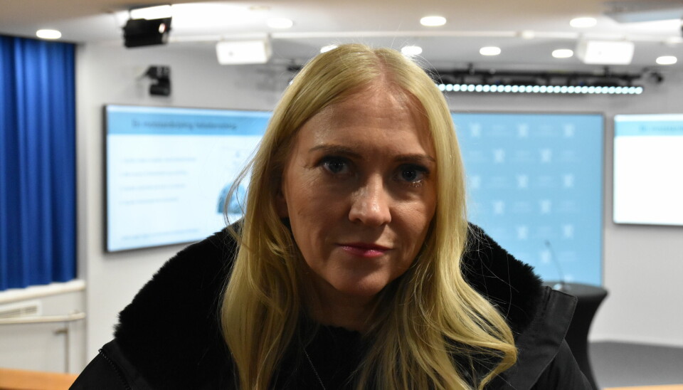 KRITISK: Lill Sverresdatter Larsen, leder i Norsk Sykepleierforbund (NSF) på fremleggelsen av helseberedskapsmeldingen.