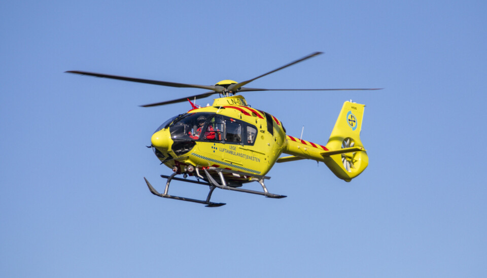 Et Airbus H135 ambulansehelikopter i luften. Foto: Paul Kleiven / NTB