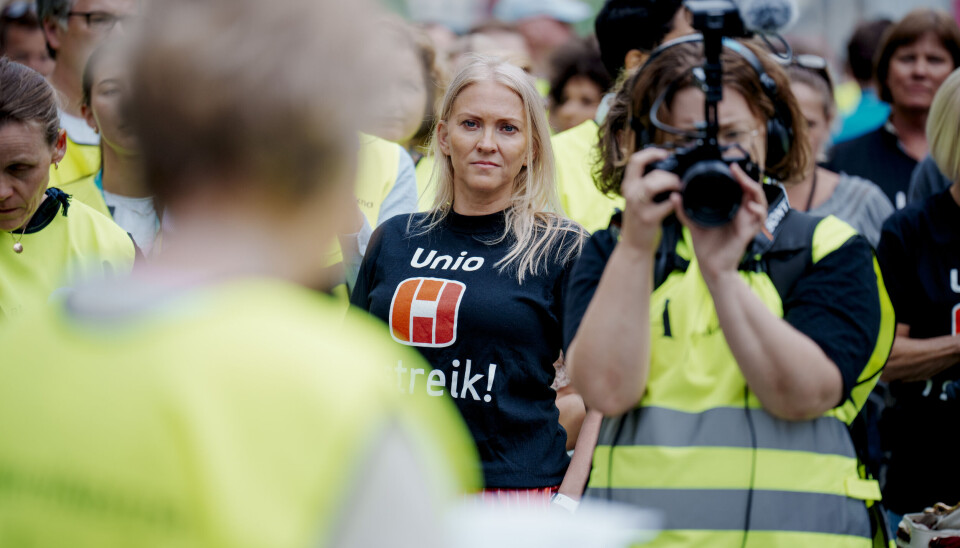 FÅR KONSEKVENSER: Mange sykepleierstudenter får ikke autorisasjonen sin når de er ferdig med studiet, på grunn av streiken i Unio, konstaterer leder av Norsk Sykepleierforbund Lill Sverresdatter Larsen. Foto: Stian Lysberg Solum / NTB