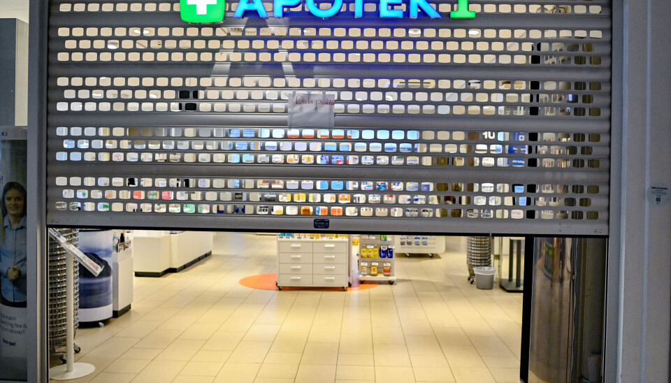 MÅTTE STENGE: Butikken til Apotek 1 på Tveita senter var blant utsalgene som ble stengt på grunn av IT-problemer fredag.
