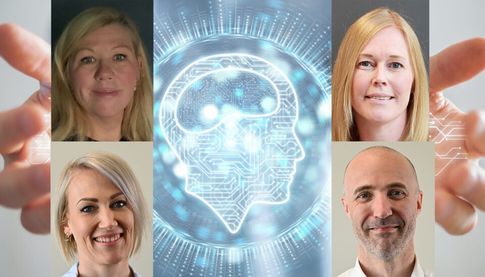 Hvorfor? Selv om det i dag finnes over 211 CE-merkede KI-applikasjoner innen radiologi, har Norge kun implementert én. Hvorfor, spør (fra øverst til venstre: Line Silsand, Line Tveiten, Gro-Hilde Severinsen og Bjørn Anton Graff.