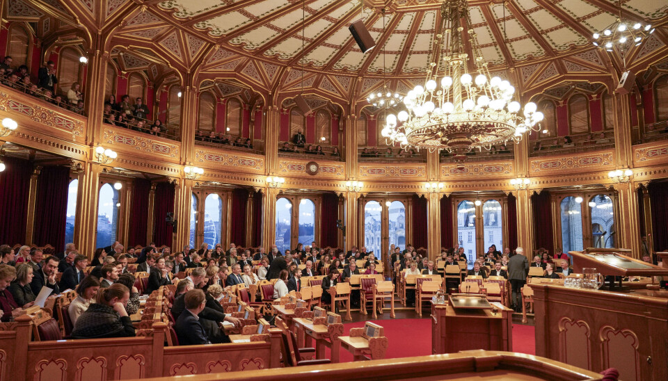Stortingssalen var fullsatt da ny abortlov ble behandlet. Foto: Thomas Fure / NTB