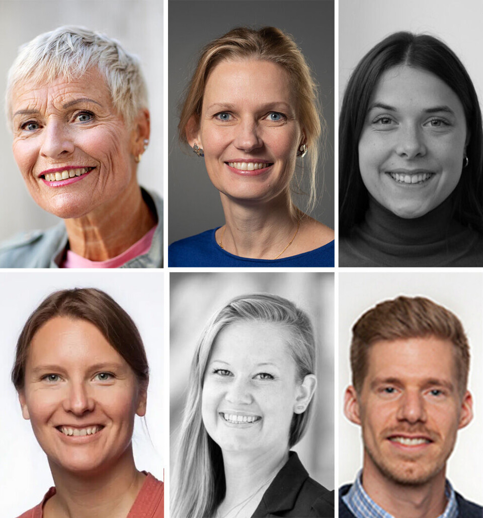 MÅ BLI DIGITALE: Universitetene, utdanningsutvalg og fagforeninger må på banen for å sikre at fremtidige helsearbeidere er rustet til å ta i bruk og videreutvikle digitale verktøy som en naturlig del av pasientforløpet, skriver (øverst fra venstre: Kari J. Kværner, Kristin Lie Romm, Mari Skoge, Sofie Ragnhild Aminoff, Linn Nathalie Støme og Henrik Myhre Ihler.
