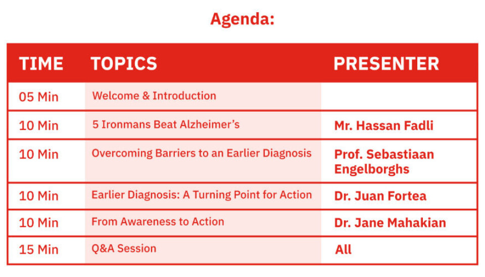 Live webinar: Breaking barriers to early detection and diagnosis of Alzheimer´s disease