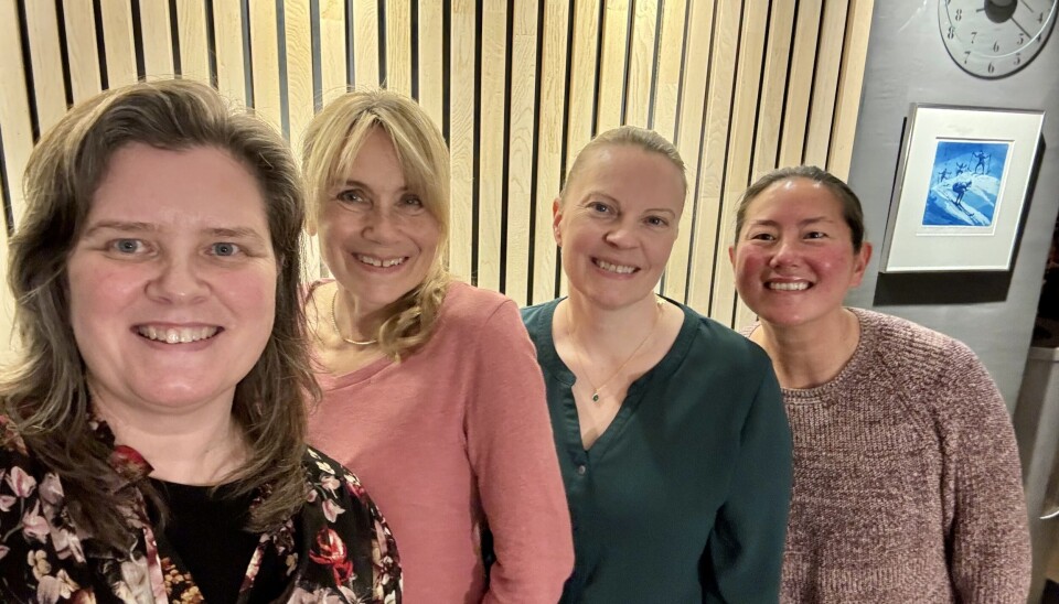 Linda Stigen (fra venstre), ergoterapeut og førsteamanuensis ved NTNU Gjøvik, Elisabeth Haug, psykiater ved Sykehuset Innlandet og førsteamanuensis ved NTNU Gjøvik, Ingvild Haugen, psykolog ved Sykehuset Innlandet, og Pia Johnsen, stipendiat og ergoterapeut ved Sykehuset Innlandet.