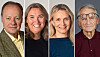 Fire hodeportretter satt sammen side om side mot nøytrale bakgrunner.