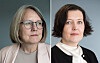 To kvinner portrettert side om side mot grå bakgrunn.